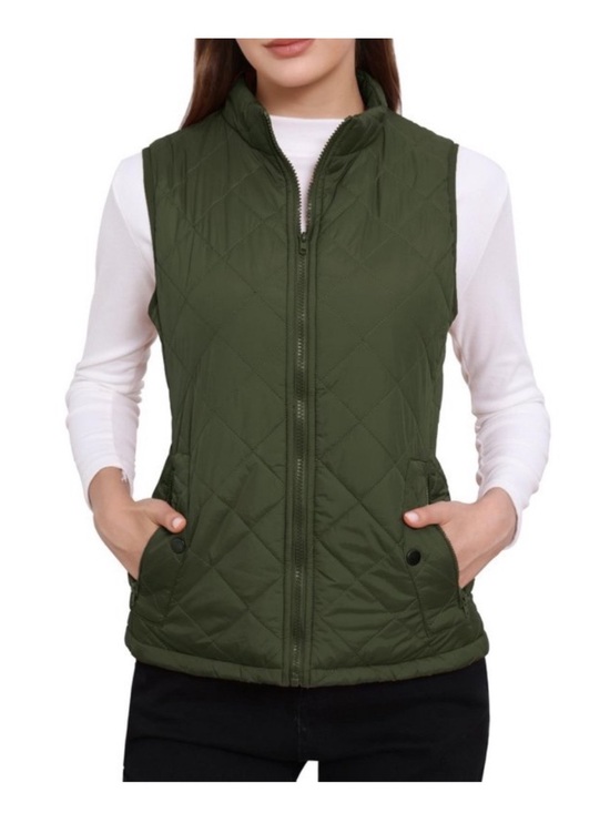 Allegra K Jackets & Blazers - Allegra K olive green lightweight Quilted zipper puffer vest small S